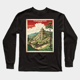 Tzintzuntzan Michoacan Mexico Vintage Tourism Travel Long Sleeve T-Shirt